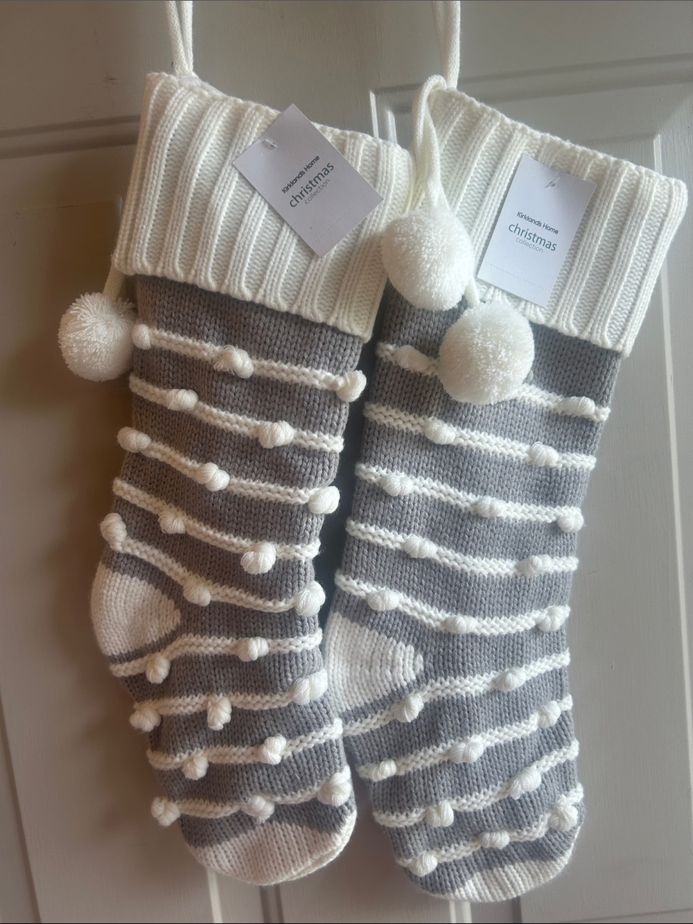 NWT KIRKLANDS CHRISTMAS COLLECTION PAIR 20 in STOCKINGS.